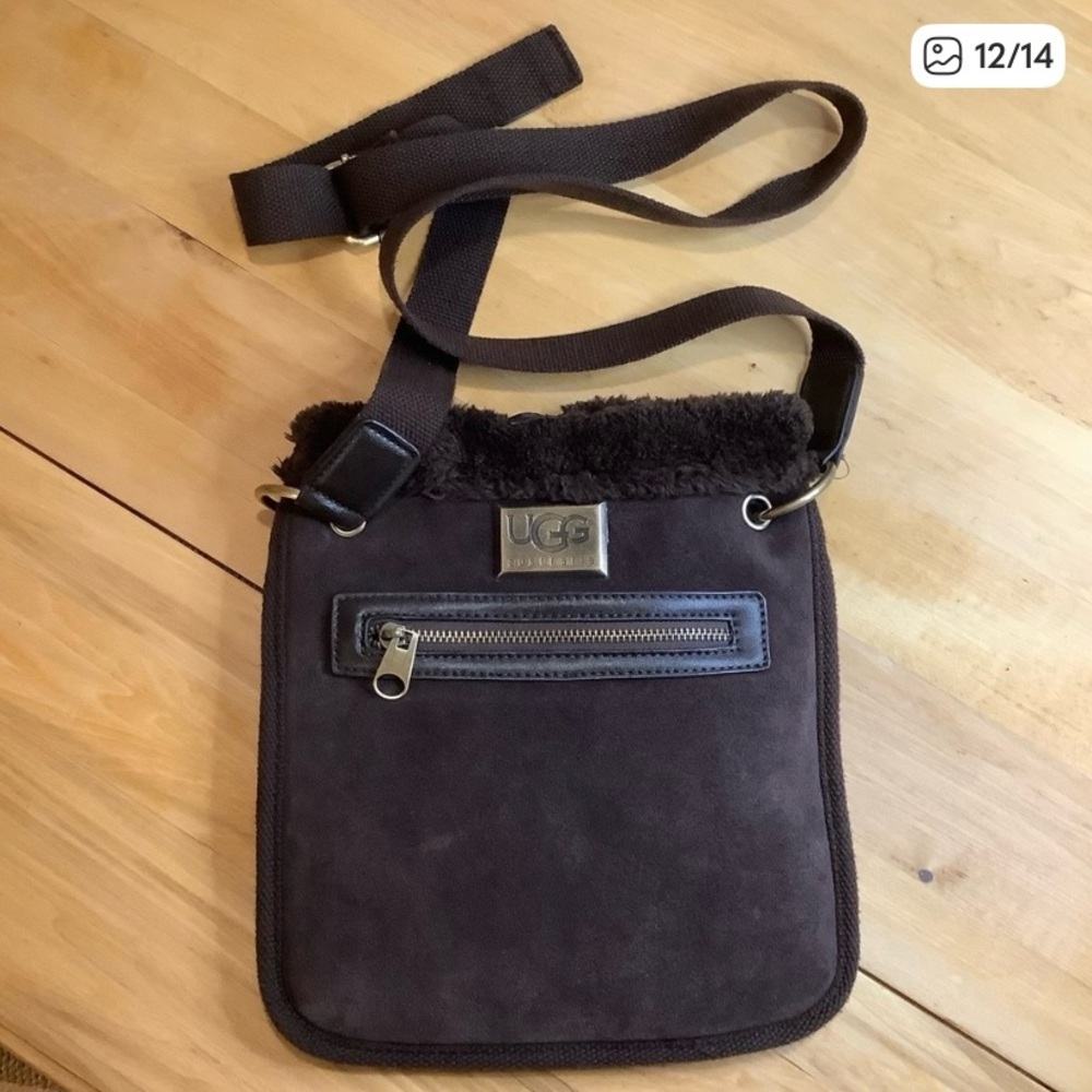 UGG Brown Shearling Suede Sherpa Bag